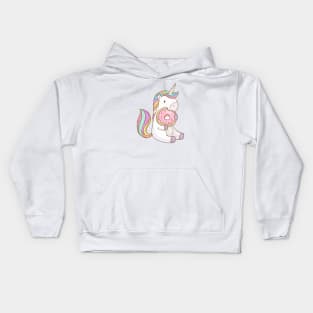 Unicorn with Donut Kids Hoodie